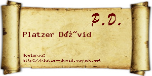 Platzer Dávid névjegykártya